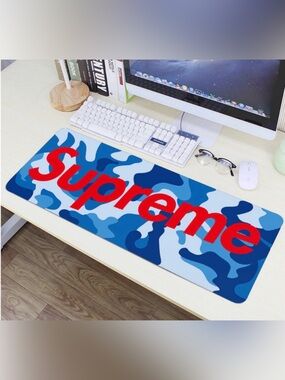 Supreme Blue Camo Desk Mat with Red Logo